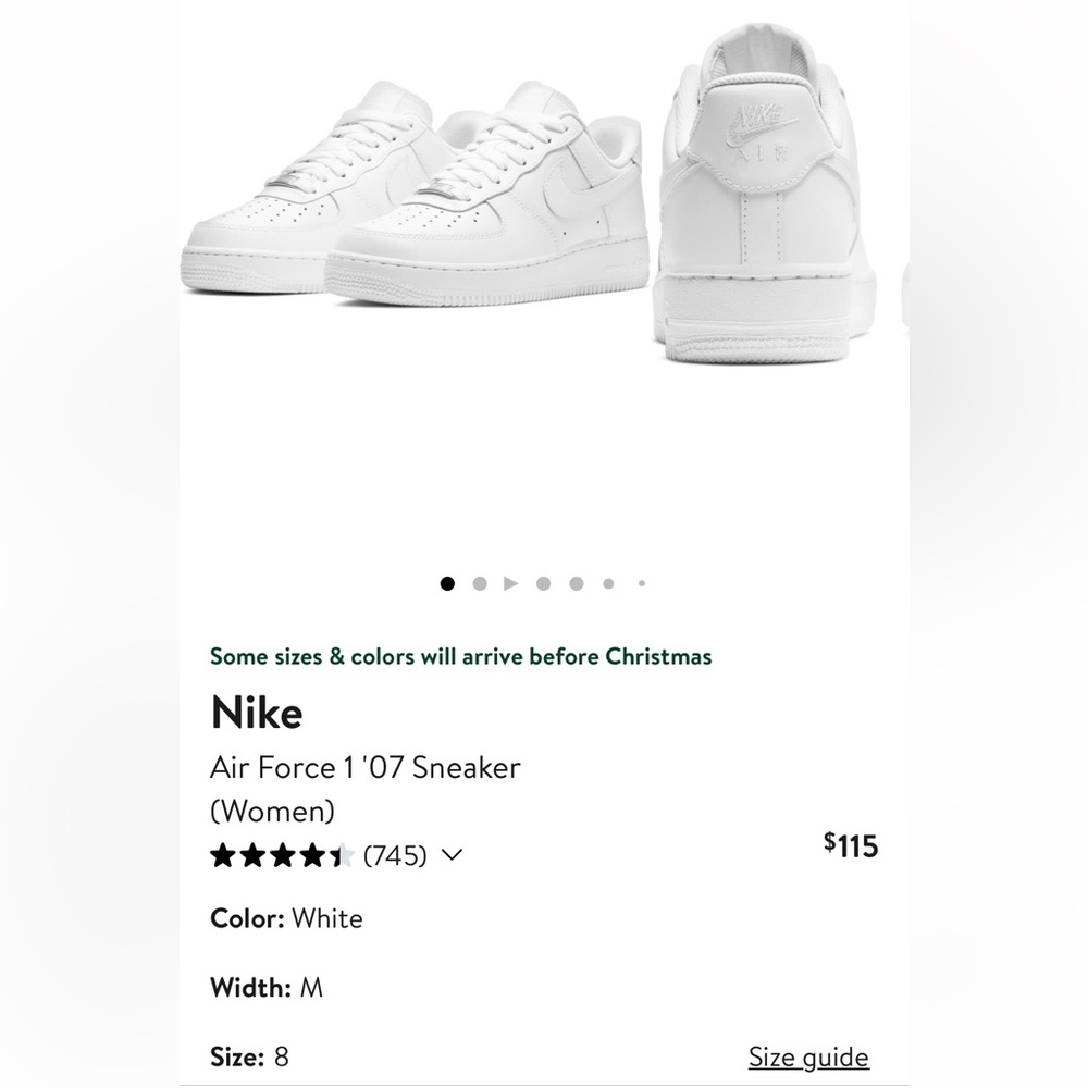 Women’s Air Force 1- brand new comes with a dress protector insert.